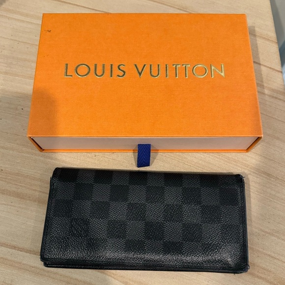 Rare LOUIS VUITTON Black & Gray Graphite Brazza Wallet - Picture 4 of 9